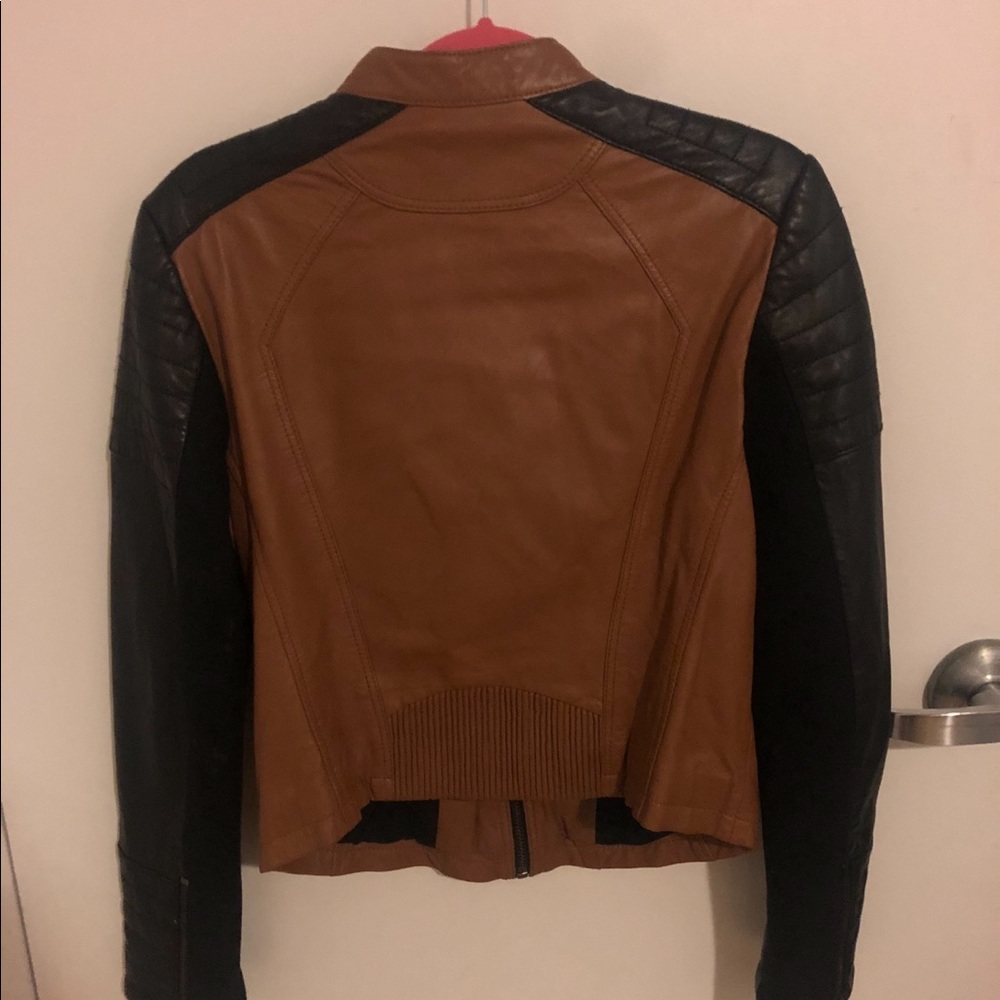 Color Block Faux Leather Jacket - Picture 3 of 3
